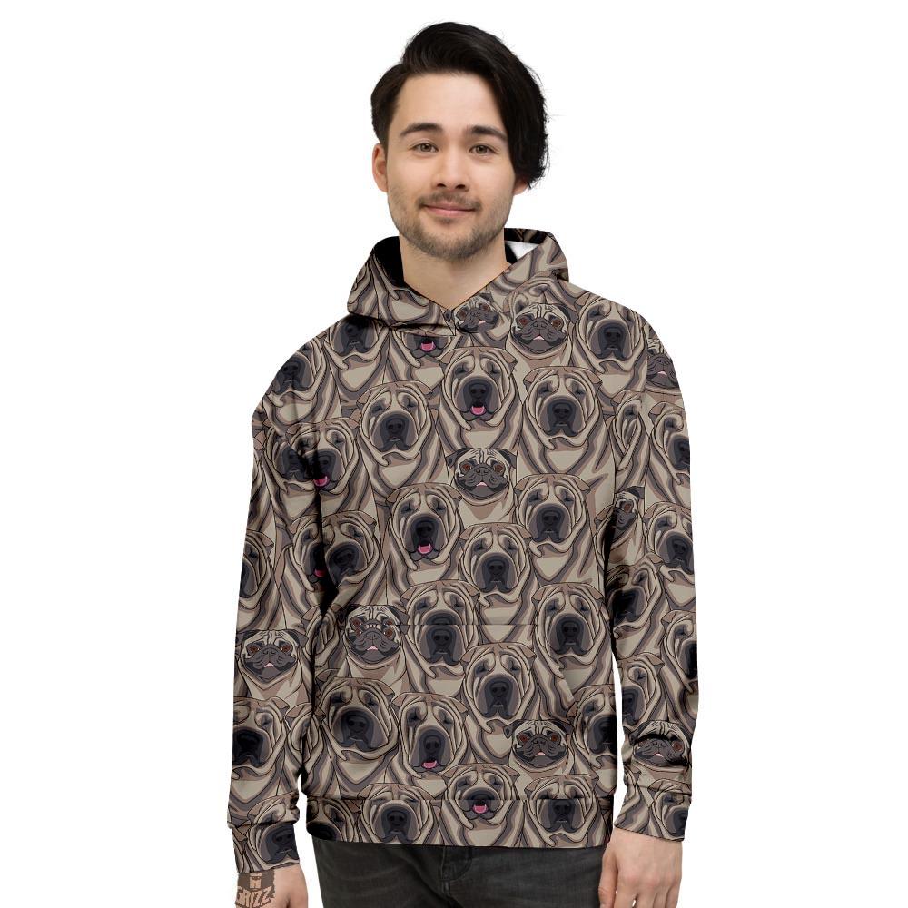 Pug And Shar Pei Print Pattern Men's Hoodie-grizzshop