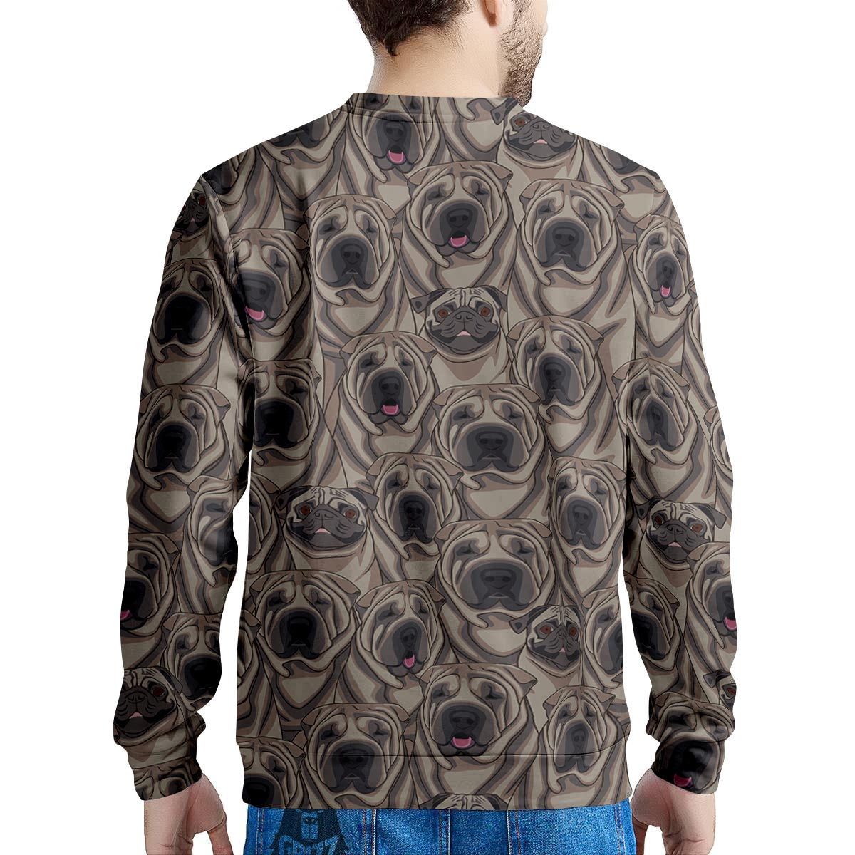 Pug And Shar Pei Print Pattern Men's Sweatshirt-grizzshop