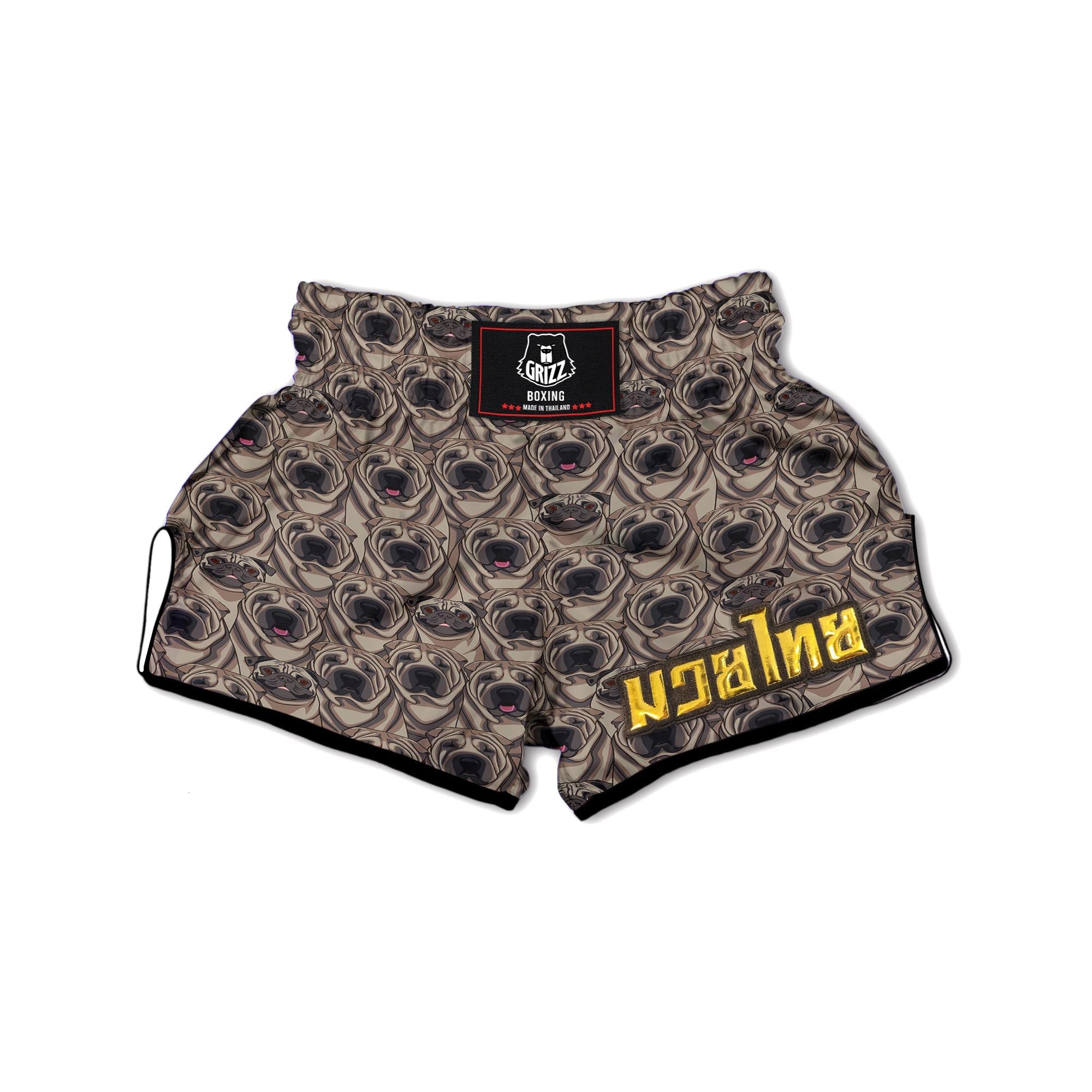 Pug And Shar Pei Print Pattern Muay Thai Boxing Shorts-grizzshop