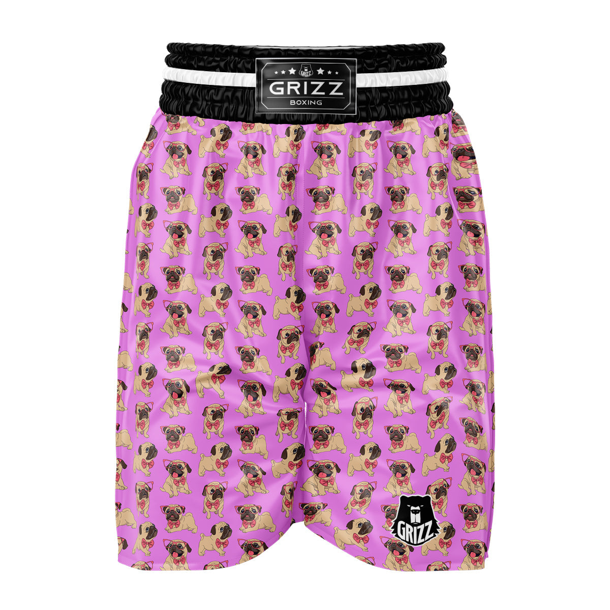 Pug Cute Print Pattern Boxing Shorts-grizzshop