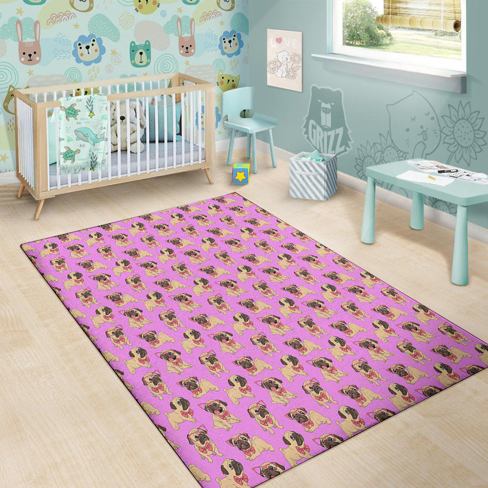 Pug Cute Print Pattern Floor Mat-grizzshop