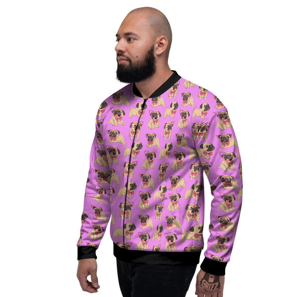 Pug Cute Print Pattern Men's Bomber Jacket-grizzshop