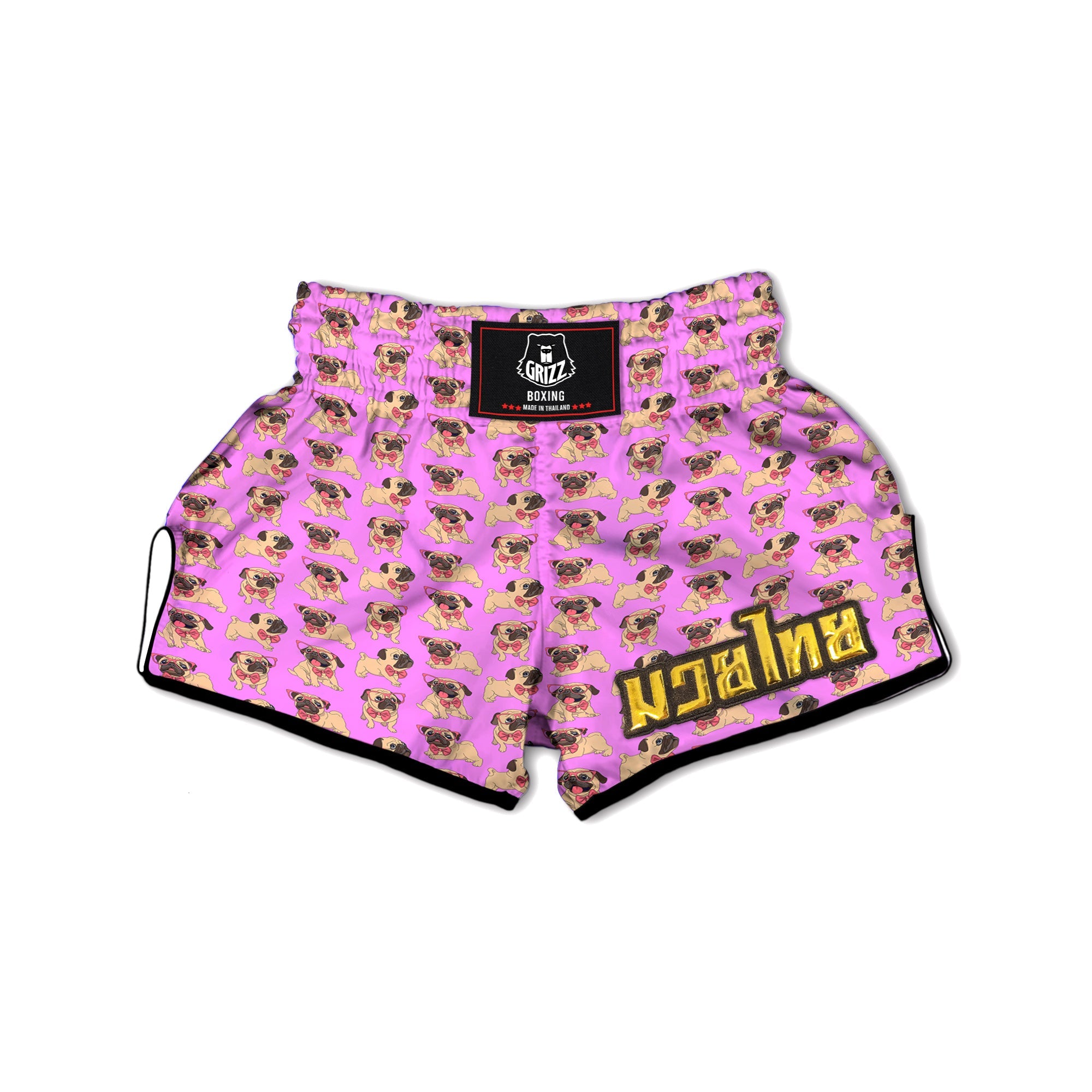 Pug Cute Print Pattern Muay Thai Boxing Shorts-grizzshop