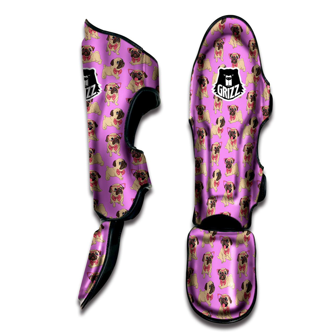 Pug Cute Print Pattern Muay Thai Shin Guards-grizzshop