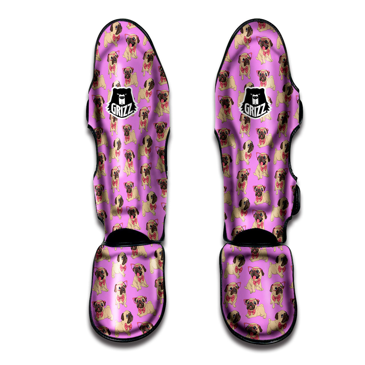 Pug Cute Print Pattern Muay Thai Shin Guards-grizzshop