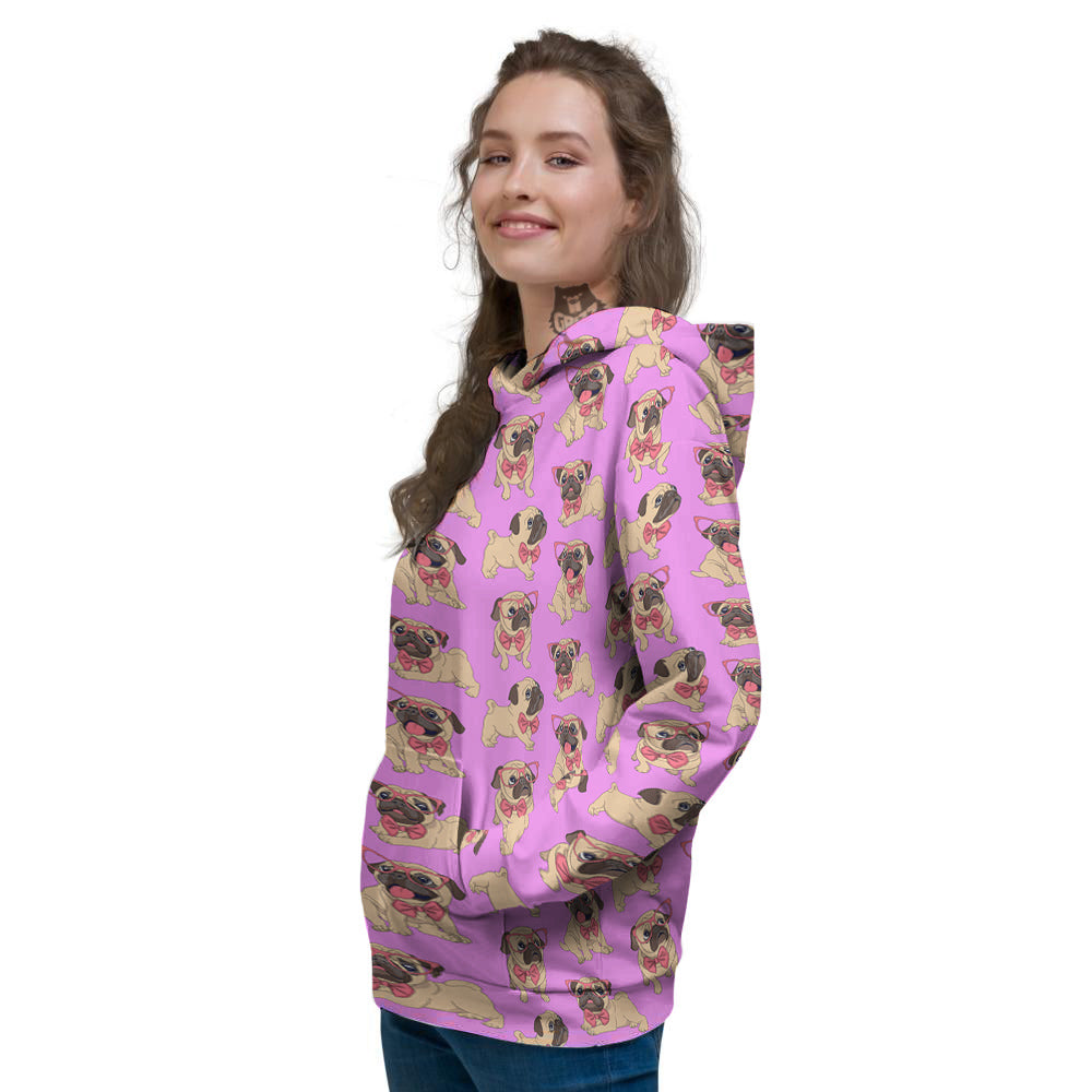 Pug Cute Print Pattern Women's Hoodie-grizzshop
