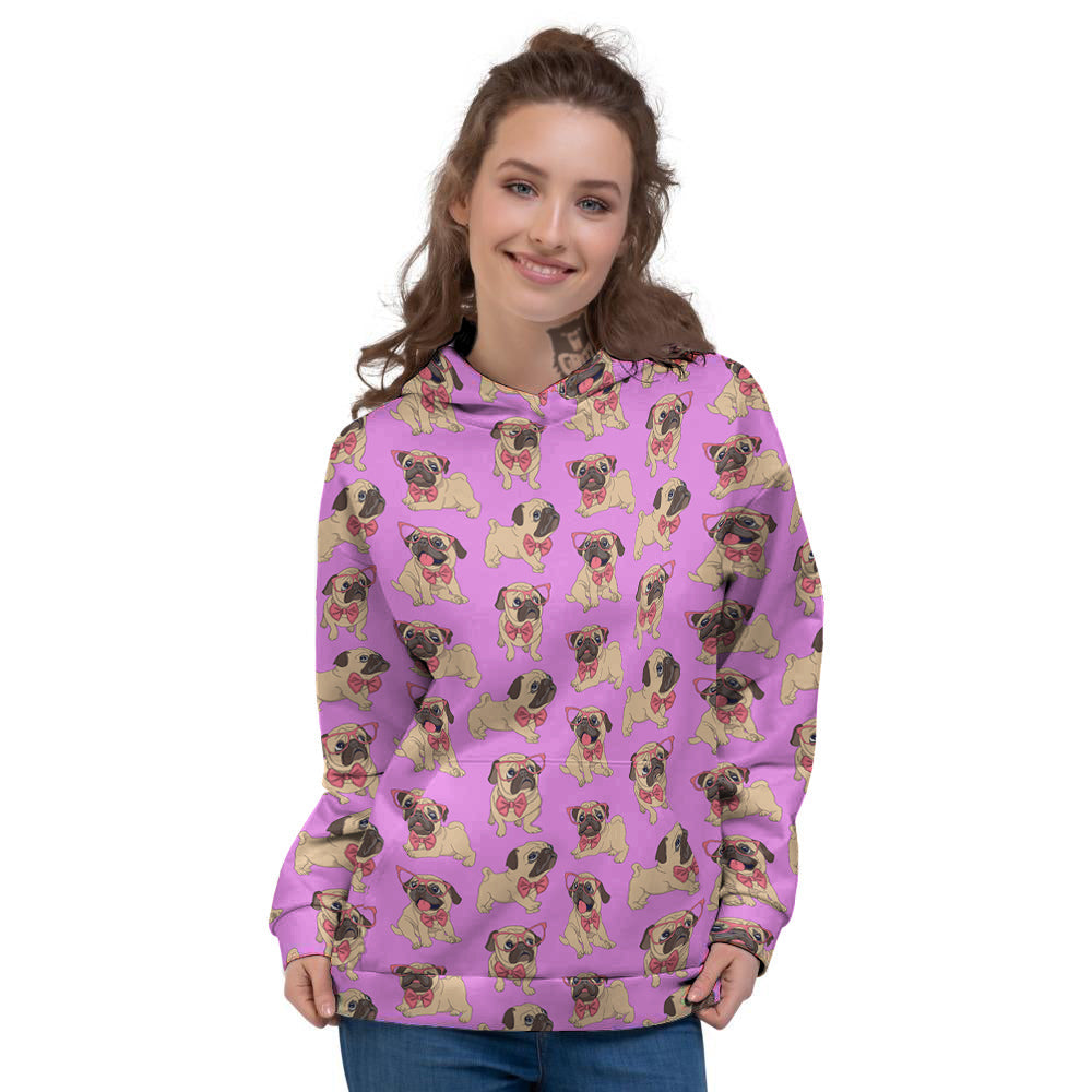 Pug Cute Print Pattern Women's Hoodie-grizzshop