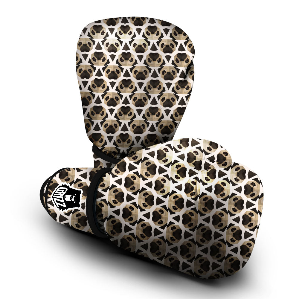 Pug Geometric Print Pattern Boxing Gloves-grizzshop