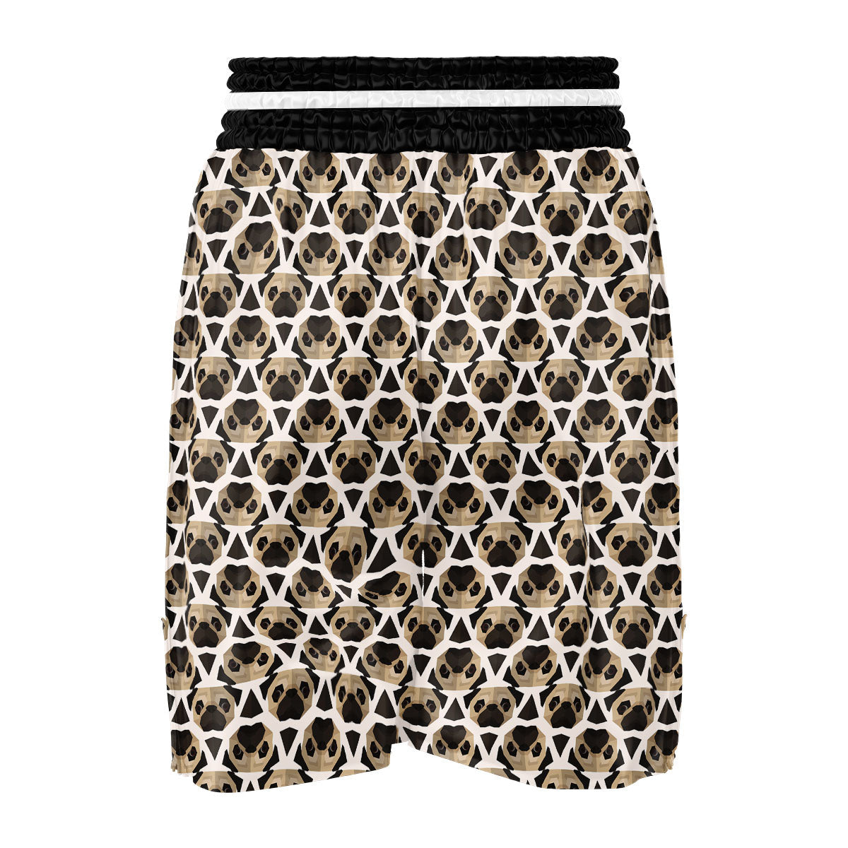 Pug Geometric Print Pattern Boxing Shorts-grizzshop