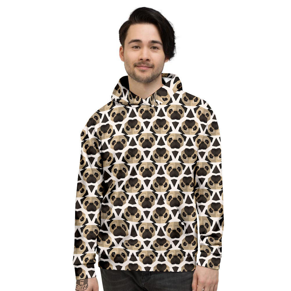 Pug Geometric Print Pattern Men's Hoodie-grizzshop