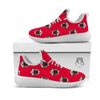 Pug Red Glasses Print Pattern White Athletic Shoes-grizzshop