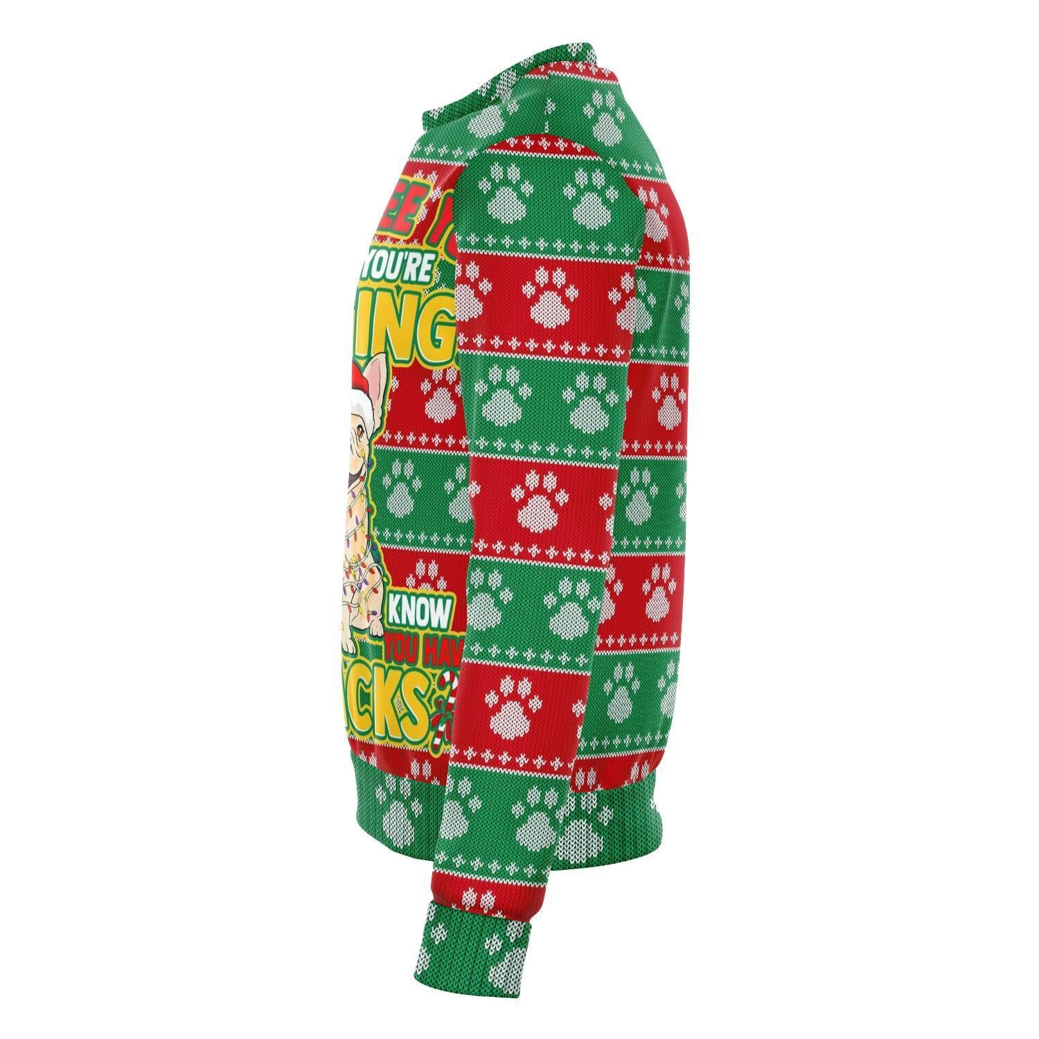 Pug They Know When You Have Snacks Christmas Ugly Sweater-grizzshop