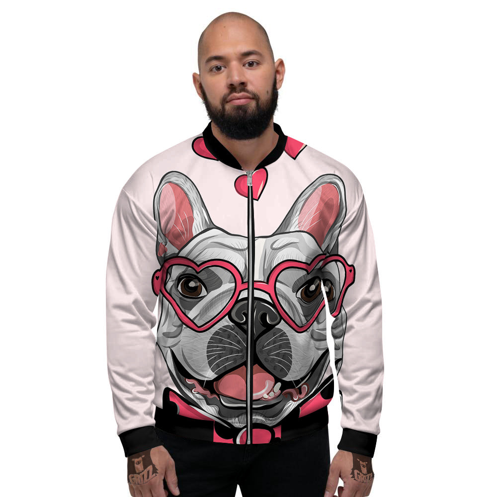Pug With Glasses Cute Print Cute Men's Bomber Jacket-grizzshop