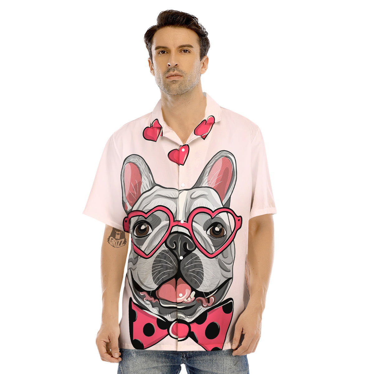 Pug With Glasses Cute Print Cute Men's Hawaiian Shirt-grizzshop