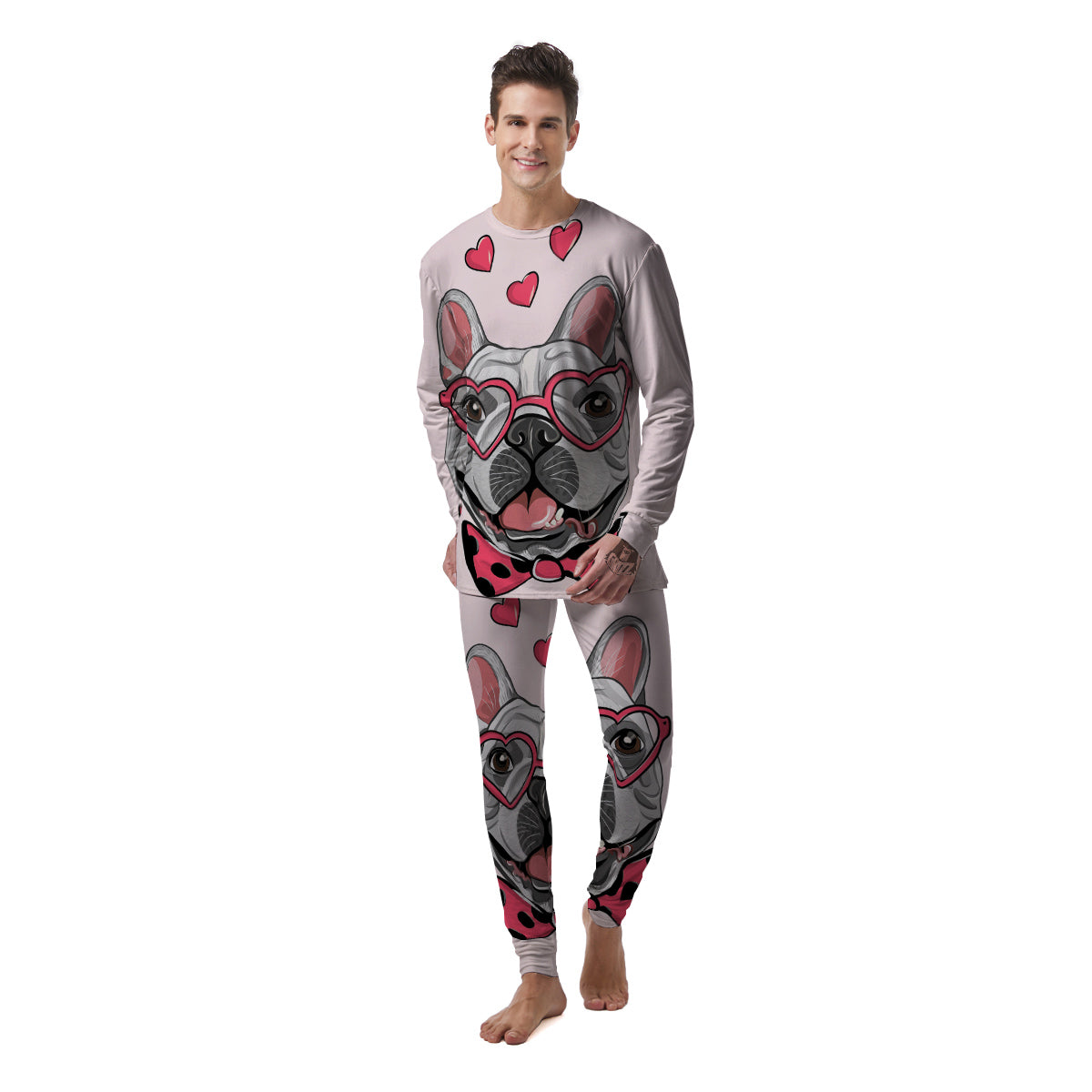 Pug With Glasses Cute Print Cute Men's Pajamas-grizzshop