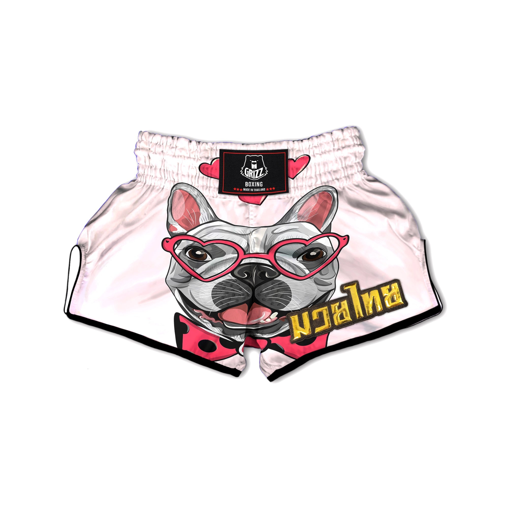 Pug With Glasses Cute Print Cute Muay Thai Boxing Shorts-grizzshop