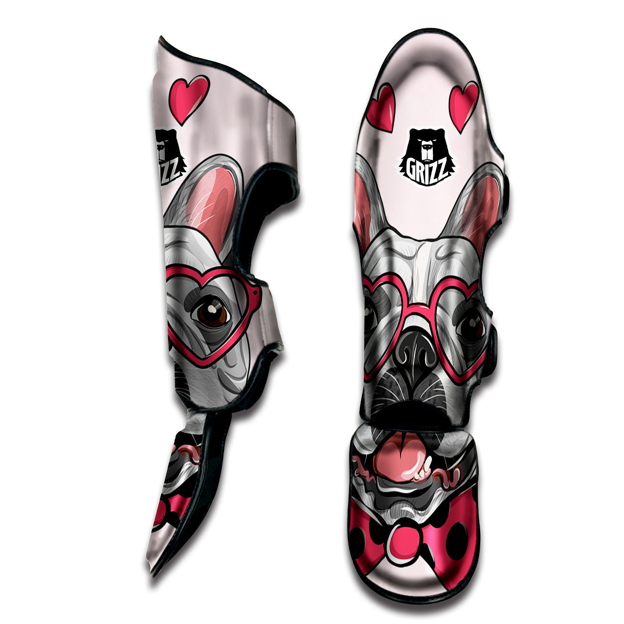 Pug With Glasses Cute Print Cute Muay Thai Shin Guards-grizzshop