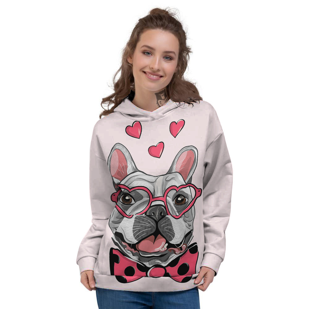 Pug With Glasses Cute Print Cute Women's Hoodie-grizzshop