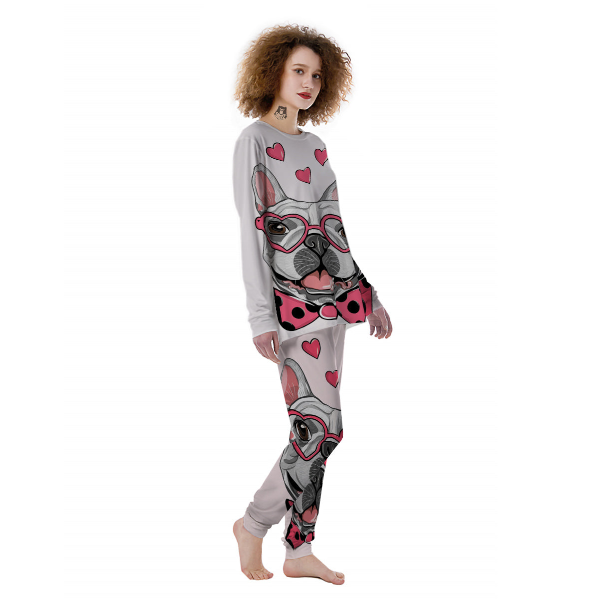 Pug With Glasses Cute Print Cute Women's Pajamas-grizzshop