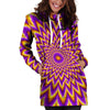 Pulsing Optical illusion Hoodie Dress-grizzshop