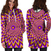 Pulsing Optical illusion Hoodie Dress-grizzshop