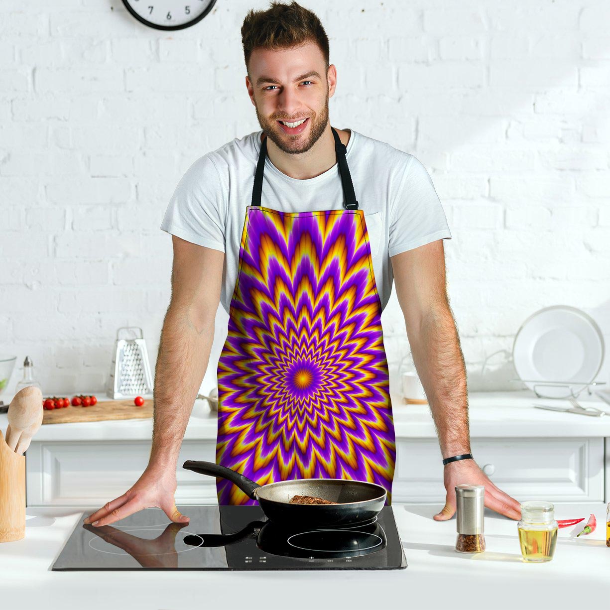 Pulsing Optical illusion Men's Apron-grizzshop