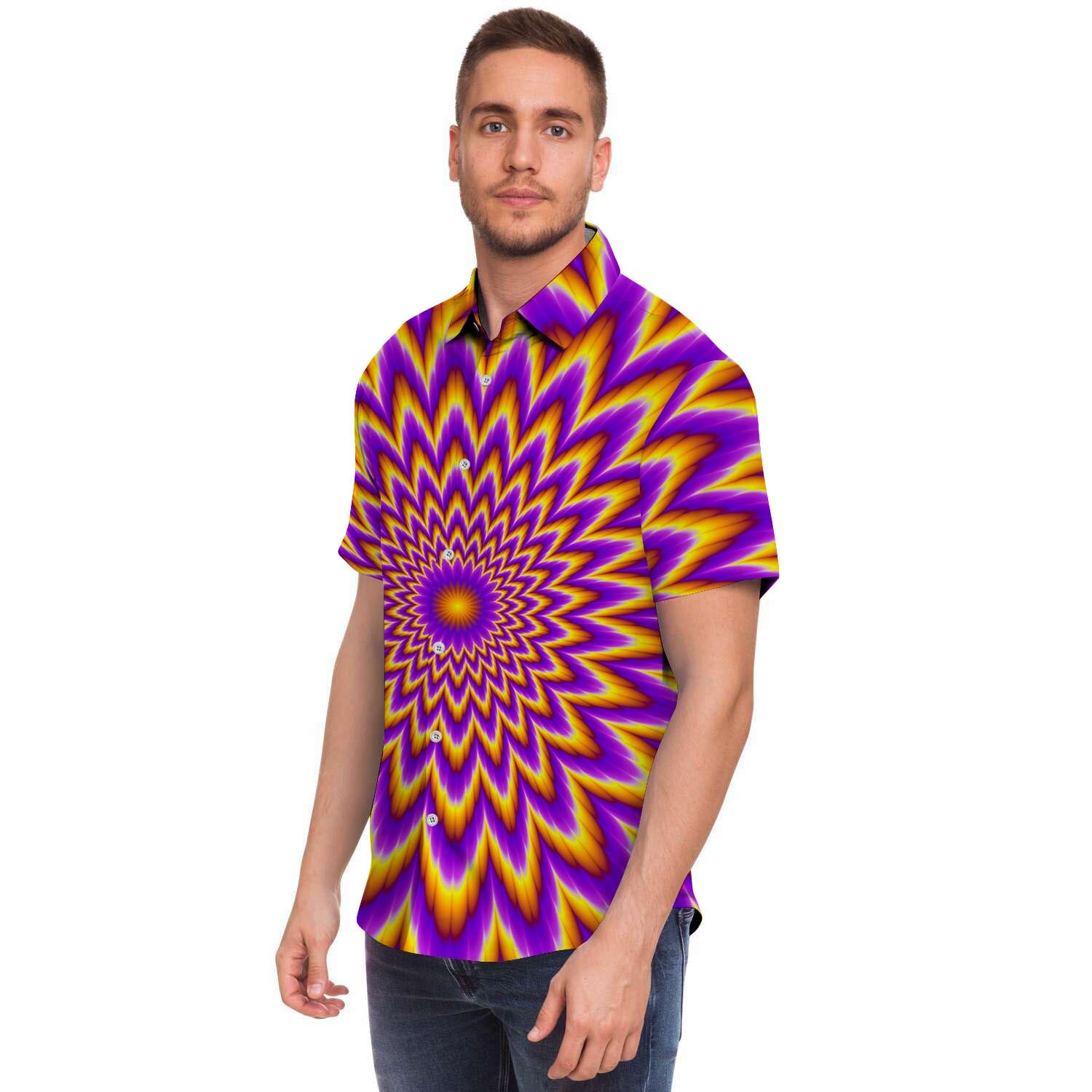 Pulsing Optical illusion Men's Short Sleeve Shirt-grizzshop