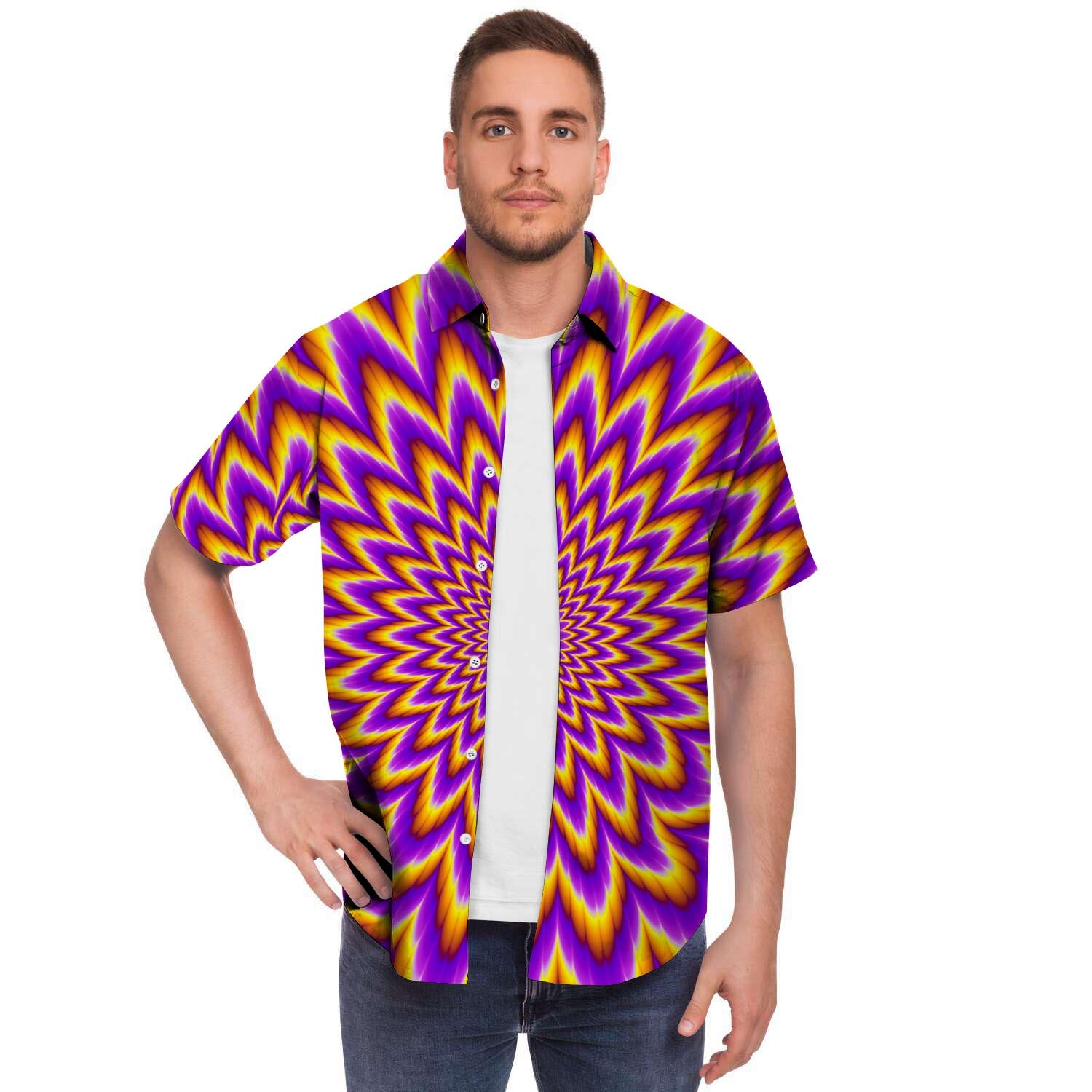 Pulsing Optical illusion Men's Short Sleeve Shirt-grizzshop