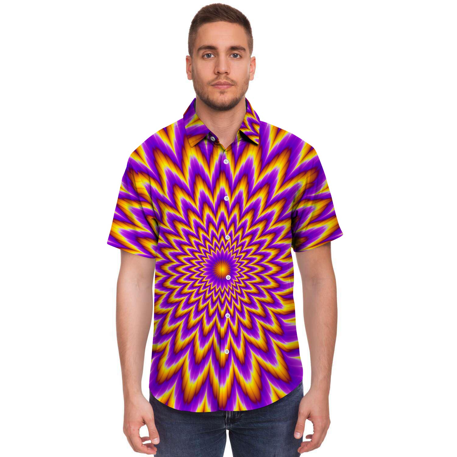 Pulsing Optical illusion Men's Short Sleeve Shirt-grizzshop