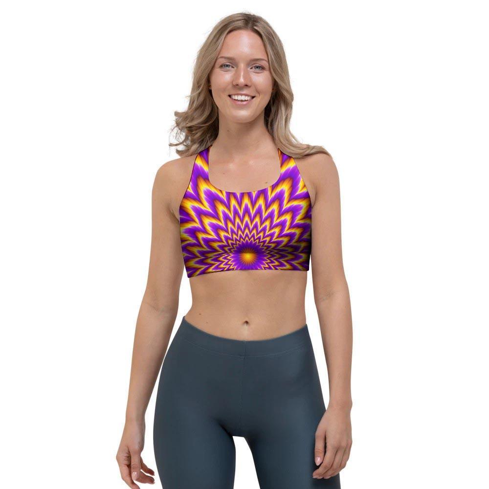 Pulsing Optical illusion Sports Bra-grizzshop