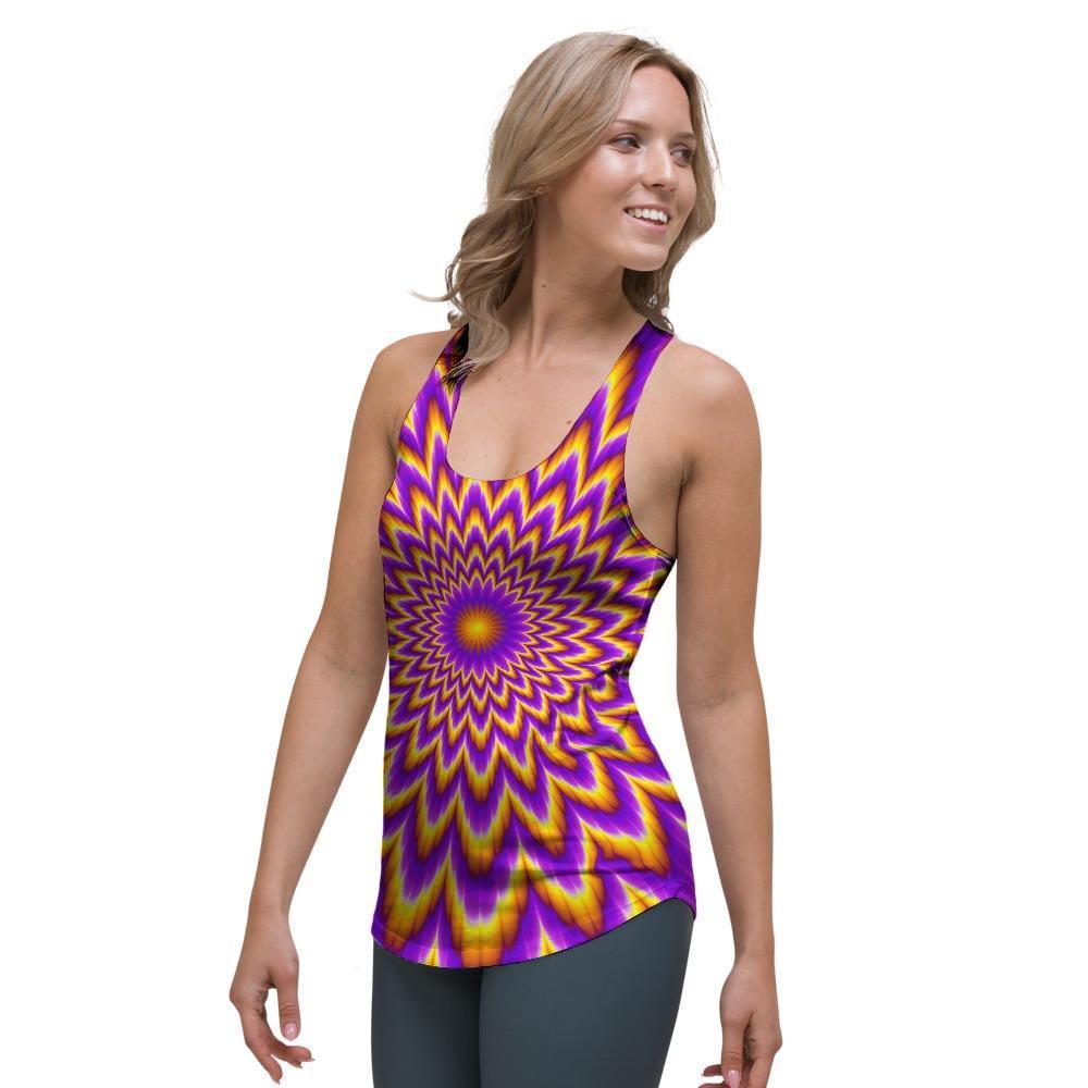 Pulsing Optical illusion Women's Racerback Tank Top-grizzshop