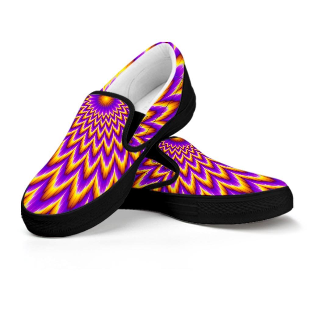 Pulsing Optical illusion Women's Slip On Sneakers-grizzshop