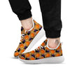 Pumkin Bat Halloween Print Pattern White Athletic Shoes-grizzshop