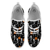 Pumpkin And Skeleton Halloween Print White Athletic Shoes-grizzshop