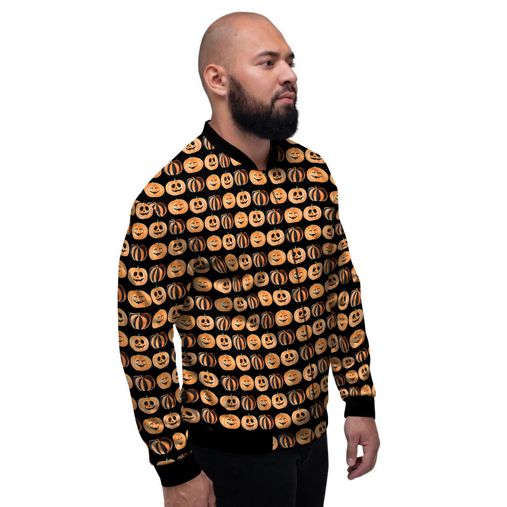 Pumpkin Cute Print Pattern Men's Bomber Jacket-grizzshop