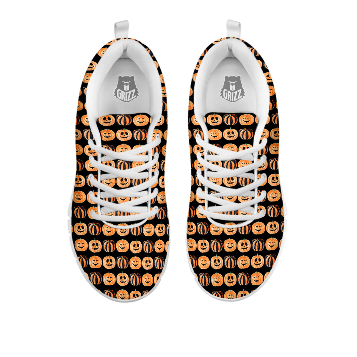 Pumpkin Cute Print Pattern White Sneaker-grizzshop