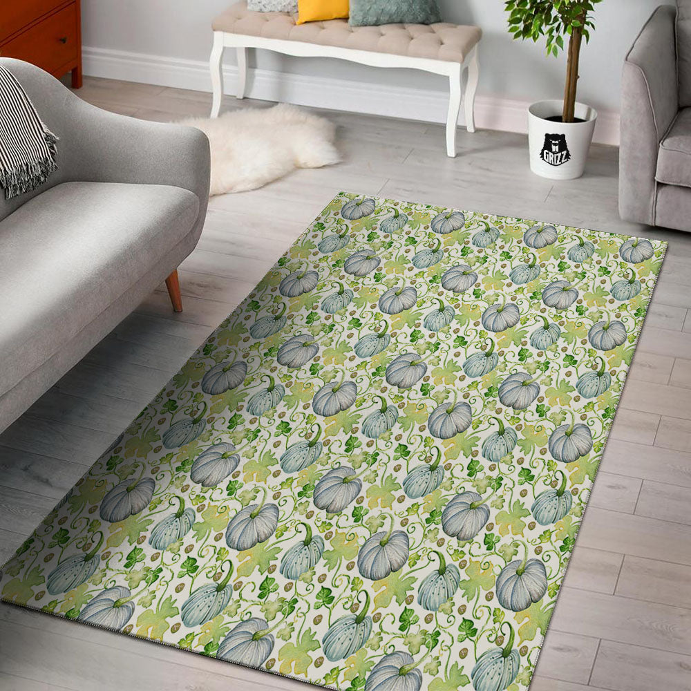 Pumpkin Green Print Pattern Floor Mat-grizzshop