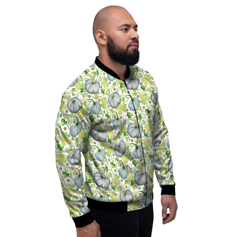 Pumpkin Green Print Pattern Men's Bomber Jacket-grizzshop