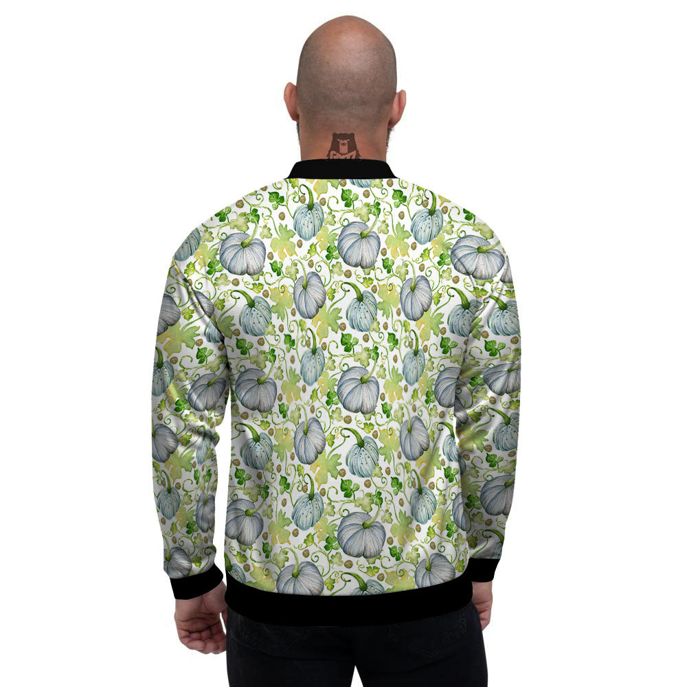 Pumpkin Green Print Pattern Men's Bomber Jacket-grizzshop