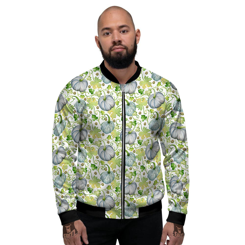 Pumpkin Green Print Pattern Men's Bomber Jacket-grizzshop
