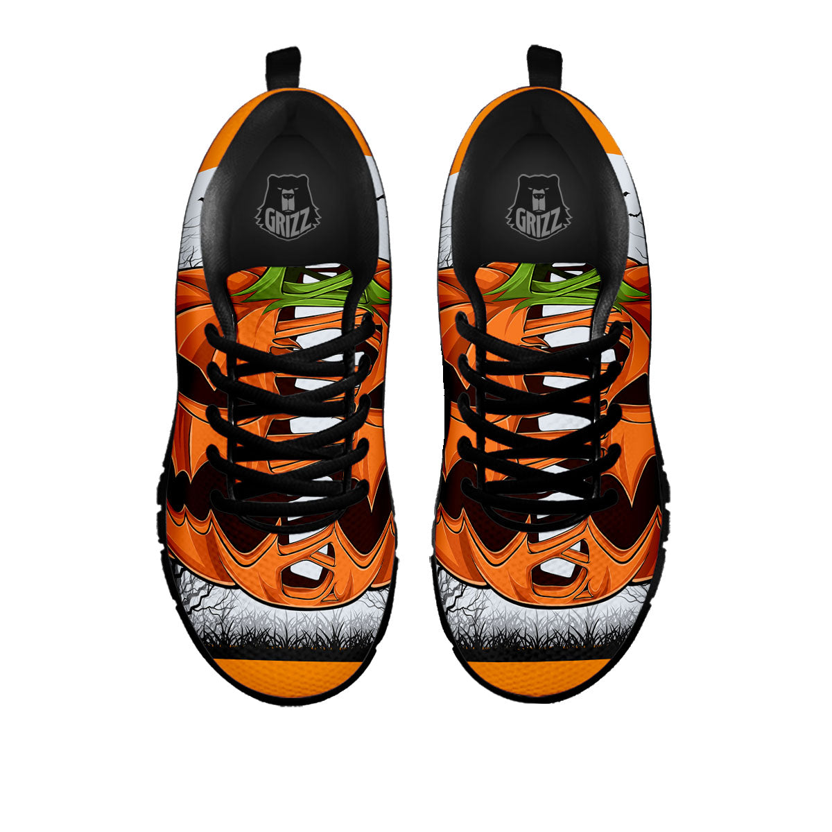 Pumpkin Halloween Character Print Black Sneaker-grizzshop