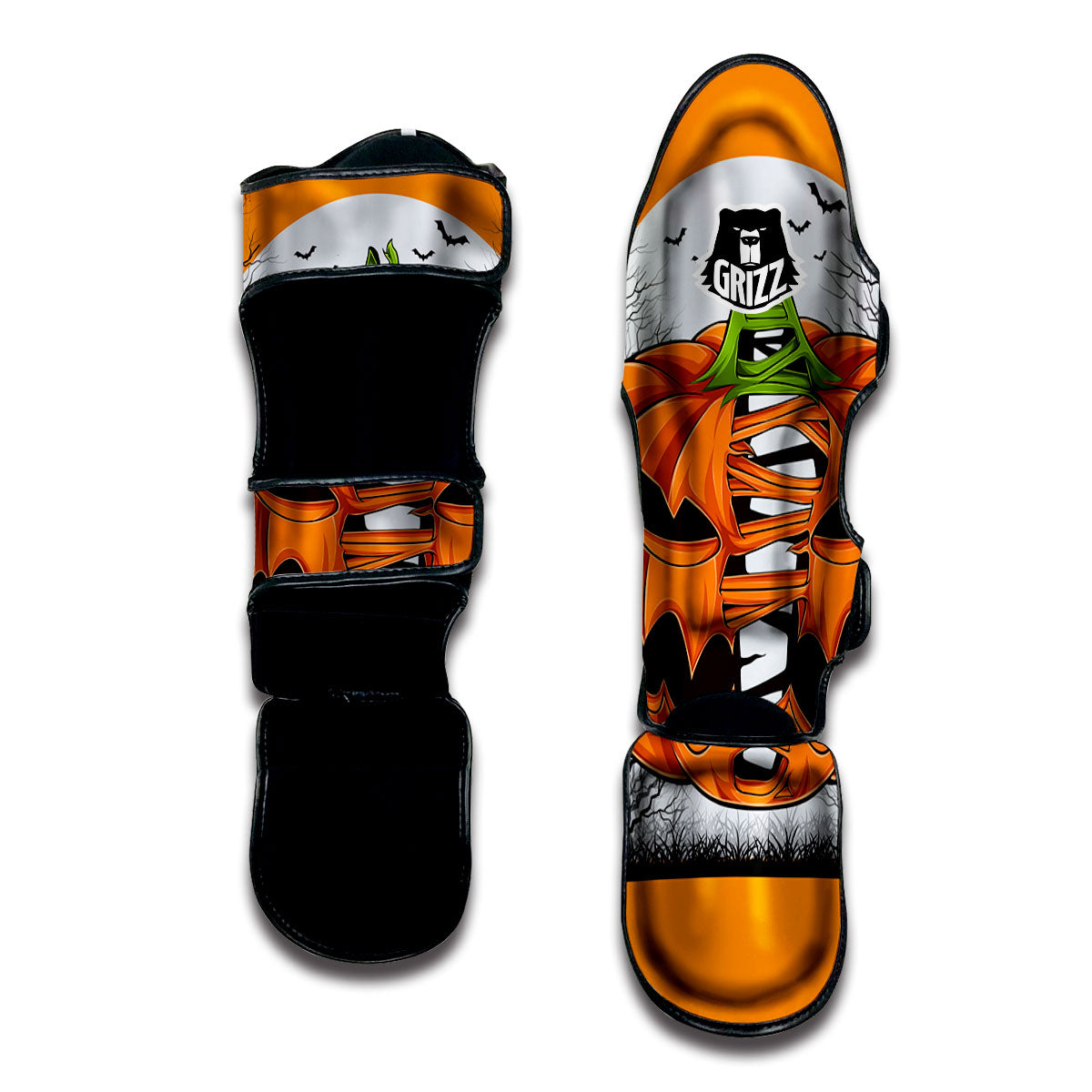 Pumpkin Halloween Character Print Muay Thai Shin Guards-grizzshop