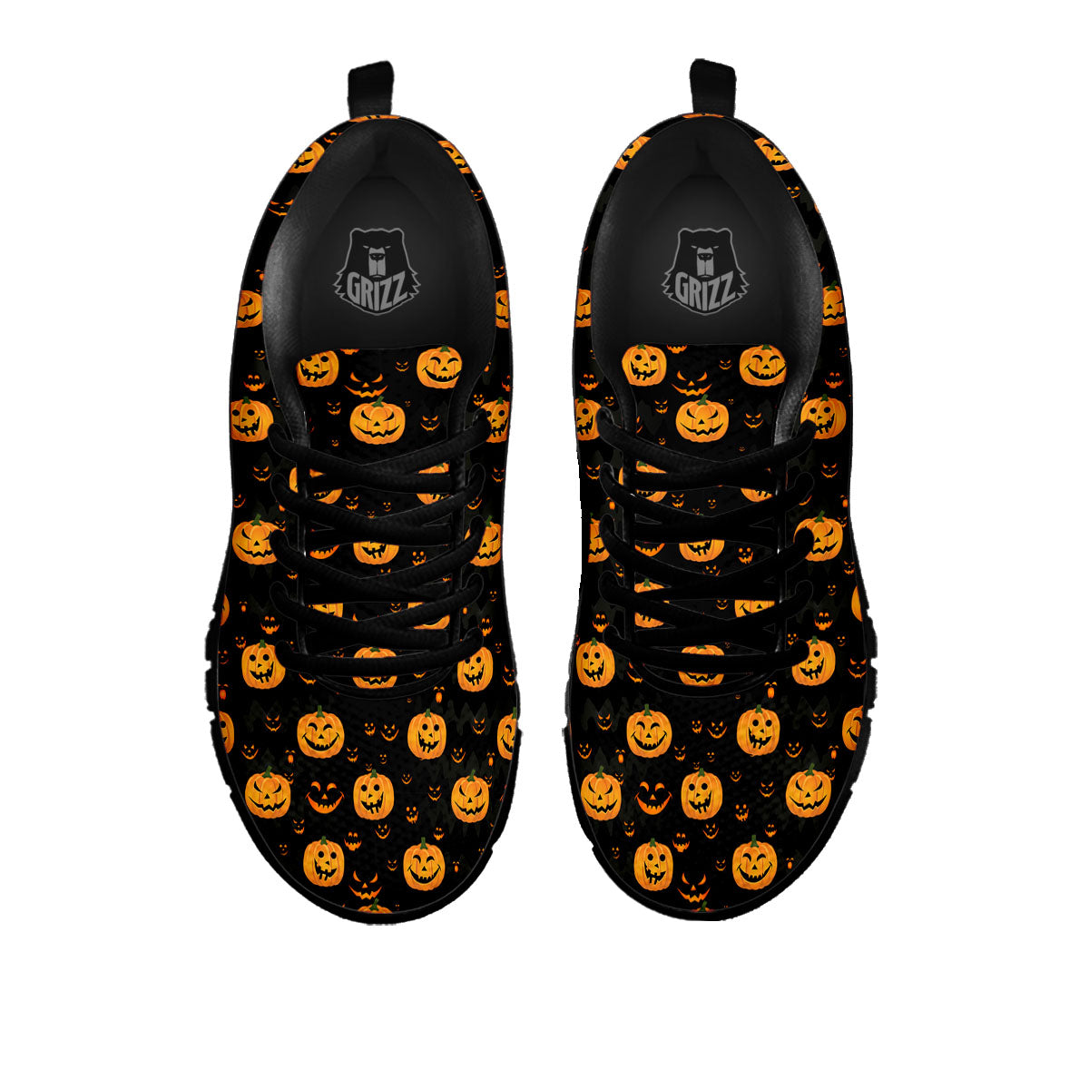Pumpkin Halloween Fun Print Pattern Black Sneaker-grizzshop