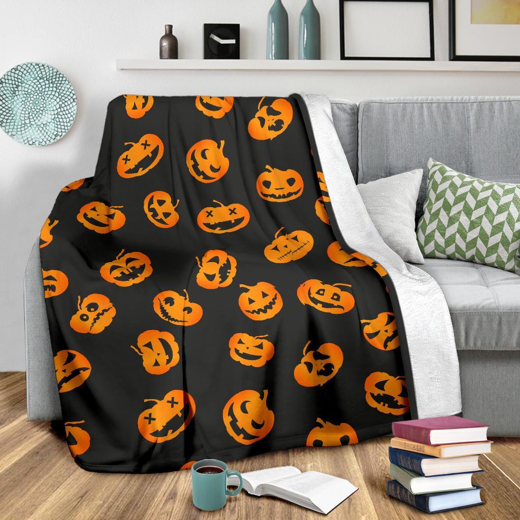 Pumpkin Halloween Pattern Print Blanket-grizzshop