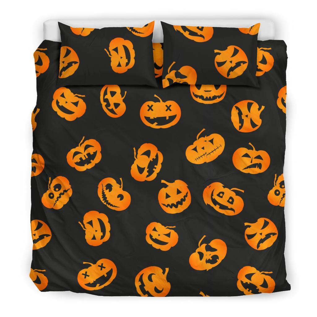 Pumpkin Halloween Pattern Print Duvet Cover Bedding Set-grizzshop