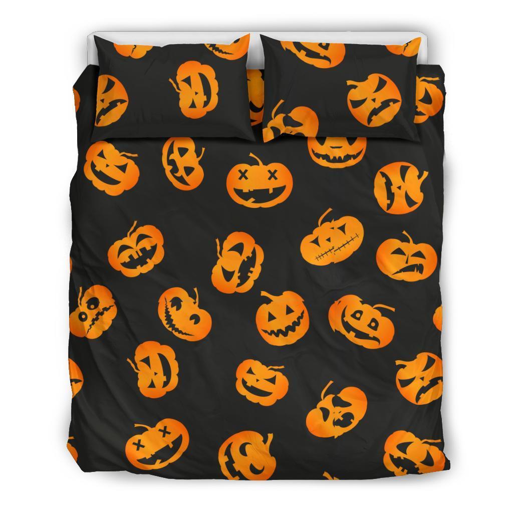 Pumpkin Halloween Pattern Print Duvet Cover Bedding Set-grizzshop