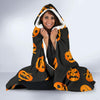 Pumpkin Halloween Pattern Print Hooded Blanket-grizzshop