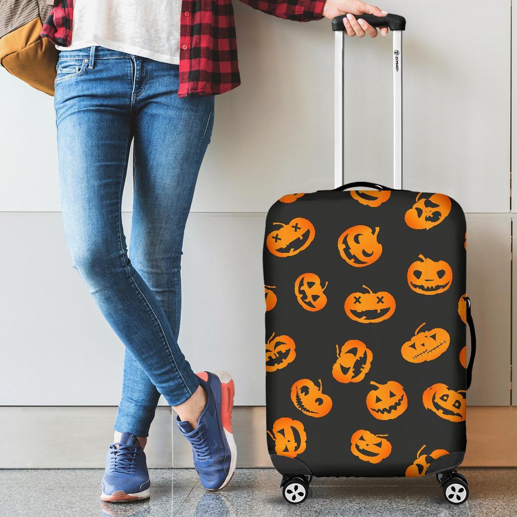 Pumpkin Halloween Pattern Print Luggage Cover Protector-grizzshop