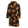 Pumpkin Halloween Pattern Print Men Long Robe-grizzshop