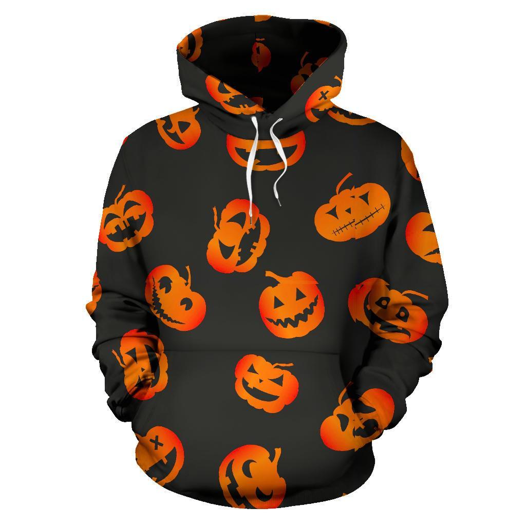 Pumpkin Halloween Pattern Print Men Women Pullover Hoodie-grizzshop